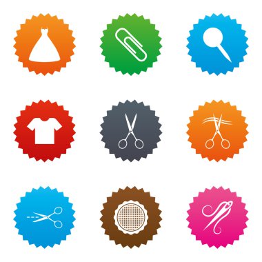 Terzi, dikiş ve nakış simgeler. Makas.