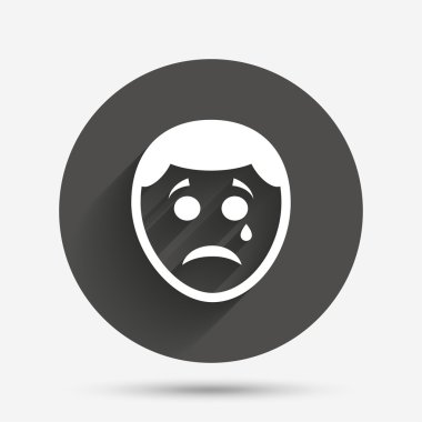 üzgün yüz göz yaşartıcı işareti simgesi. sembol ağlıyor.