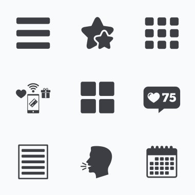 liste menü simgeleri. 