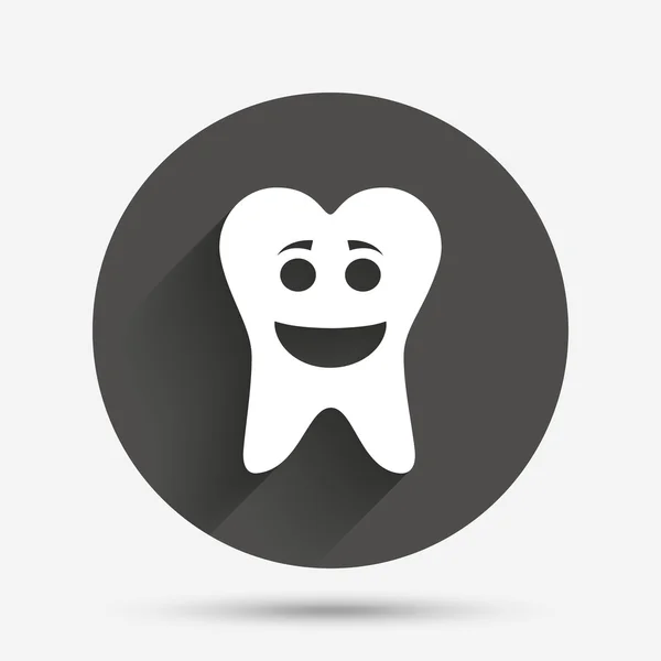 Tooth happy face sign icon. Healthy tooth — Stock Vector