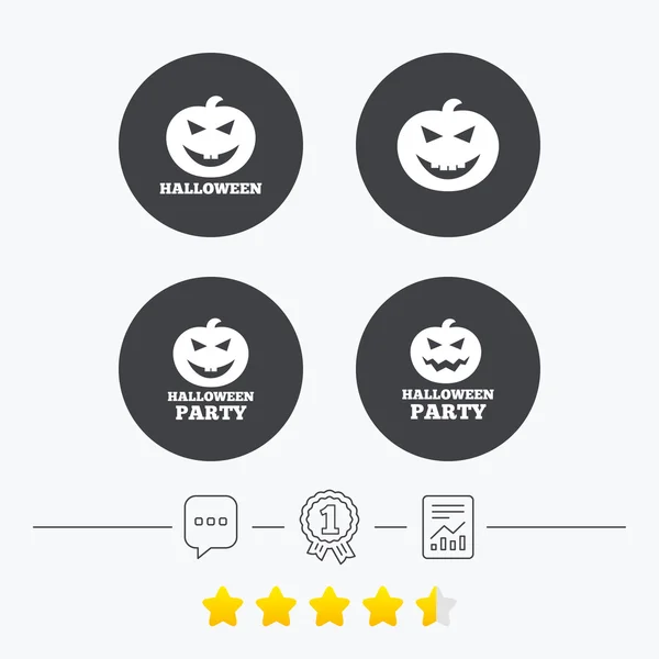 Halloween party ikony. Symbole dyni. — Wektor stockowy