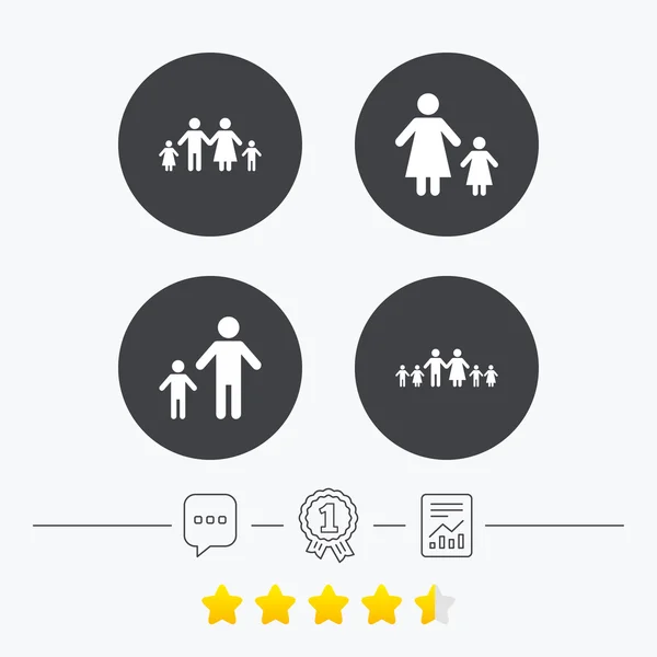 Família com dois ícones filhos — Vetor de Stock