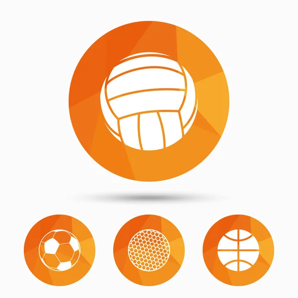 Palle sportive. Pallavolo, Pallacanestro, Calcio . — Vettoriale Stock