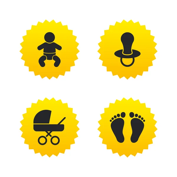 Bebé bebés iconos — Vector de stock