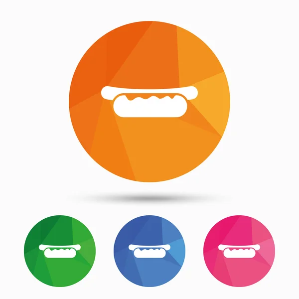 Sandwich de Hotdog con icono de mostaza . — Vector de stock