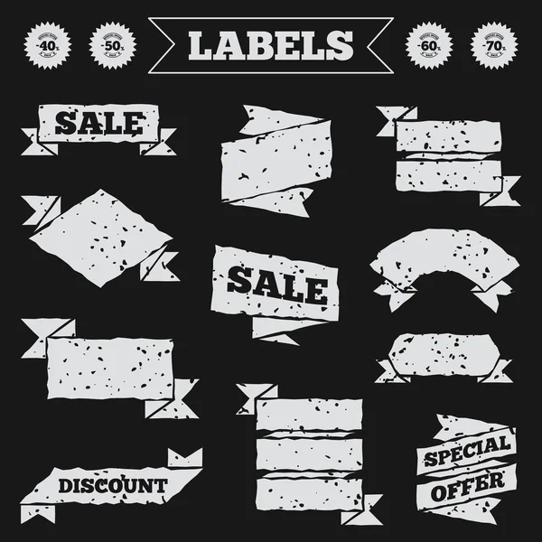 Sale discount icons. Special offer price signs. — Stock Vector