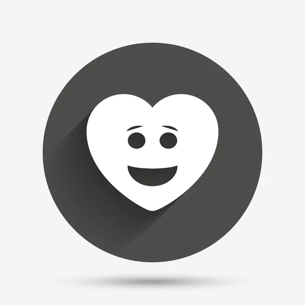 Smile heart face icon. Smiley symbol. — Stock Vector
