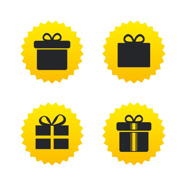 Gift box sign icons. — Stock Vector