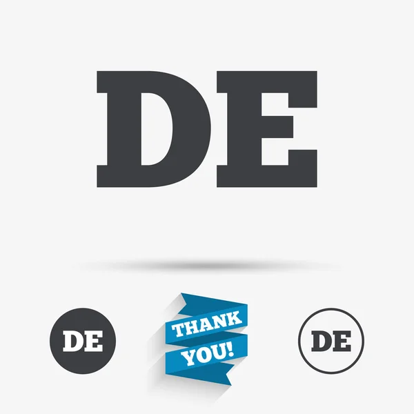German language sign icon. DE — 图库矢量图片
