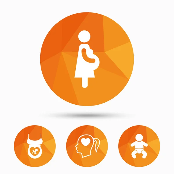 Maternity icons. Baby infant, pregnancy — Stock Vector