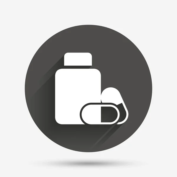 Medicinsk piller flaska tecken-ikonen — Stock vektor