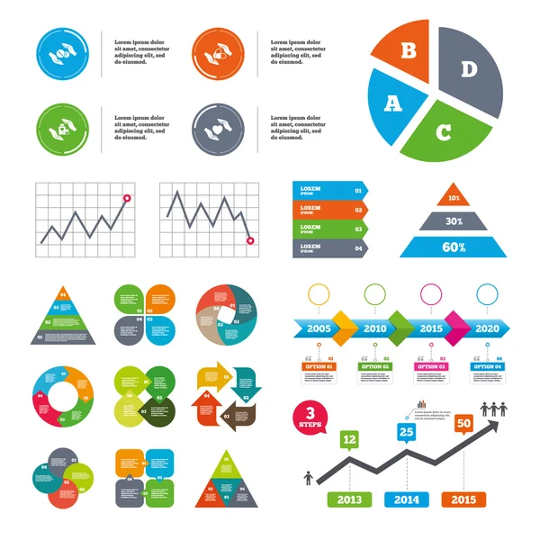 Hands insurance icons. — Stock Vector