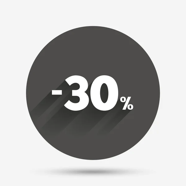 30 percent discount sign icon — Stock Vector