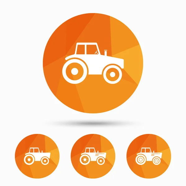 Tractor icons. Agricultural industry transport. — Stock Vector