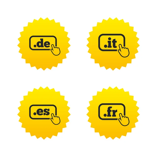 Domaines de premier niveau signes icônes — Image vectorielle