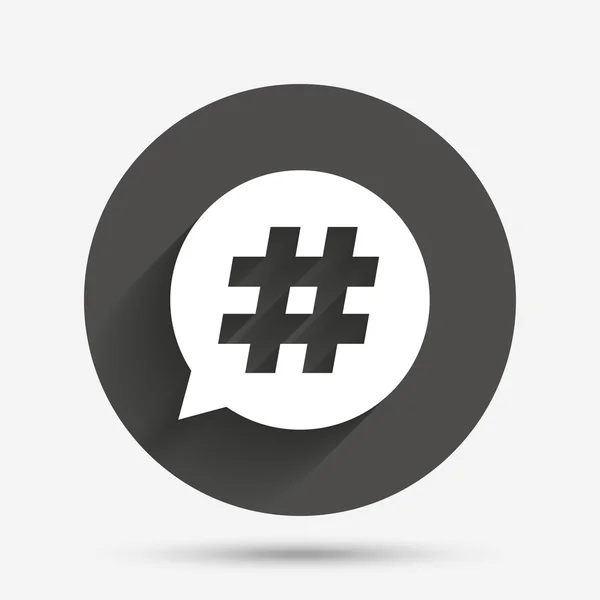 Signo de burbuja de discurso de hashtag — Vector de stock