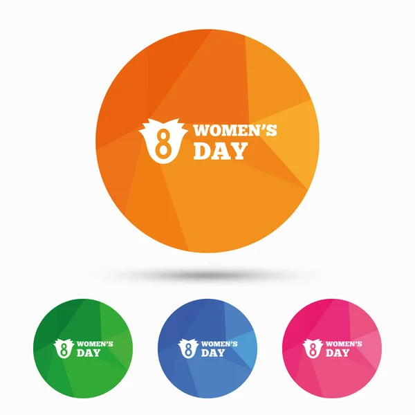 8 Março Ícones do Dia da Mulher — Vetor de Stock