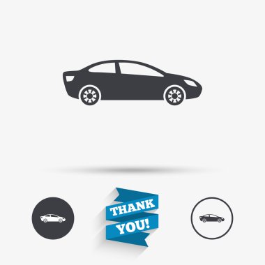 Araba işareti simgesi. Sedan salon sembol.