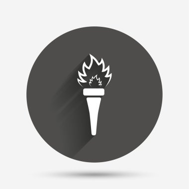 meşale alevi işareti simgesi. Yangın sembolü.