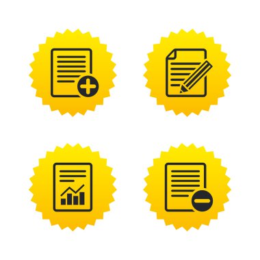 Belge simgeleri. grafik grafik ile dosya.