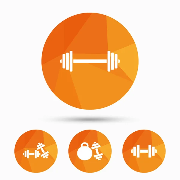 Hantelsymbole. Symbole des Fitnesssports. — Stockvektor