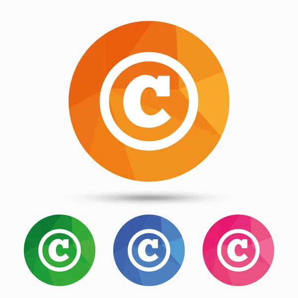 Iconos de signos de copyright. Botones de copyright . — Vector de stock