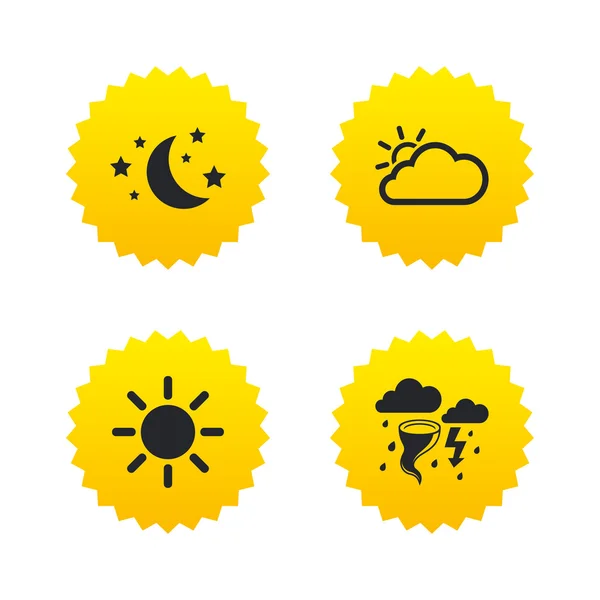 Pictogram wolk en zon. — Stockvector