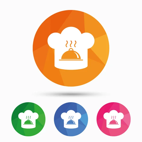 Chef hat icons. Cooking symbols. — Stock Vector