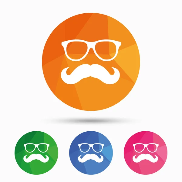 Mustasch och glasögon tecken ikonen. — Stock vektor