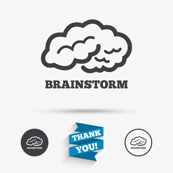 Brainstorm, ícones cerebrais — Vetor de Stock