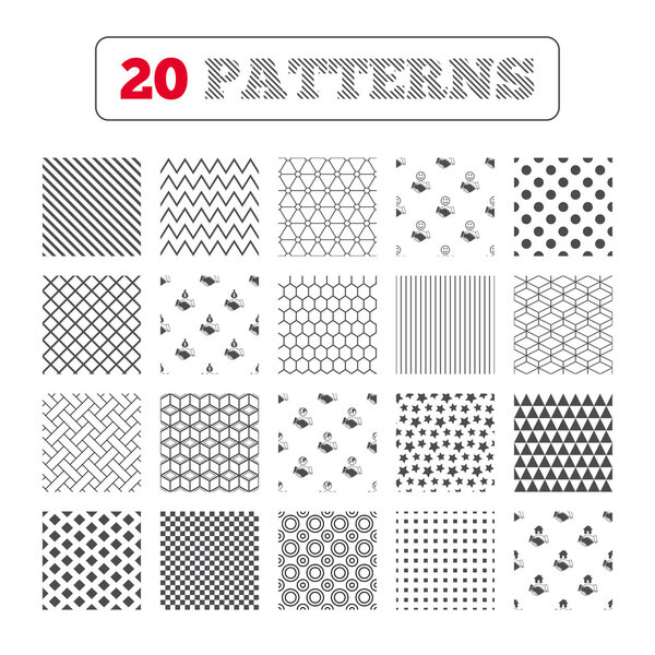 Ornament patterns, diagonal stripes and stars