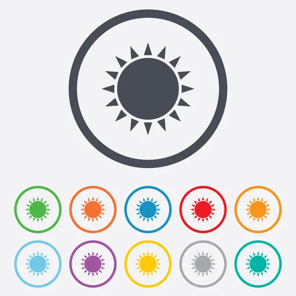 Het pictogram van de zon. Zonlicht zomer symbool. — Stockvector