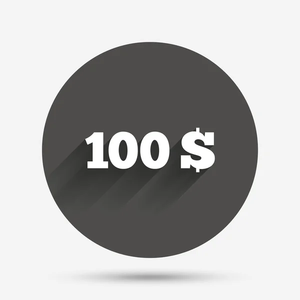 100 Dollars signe icône . — Image vectorielle