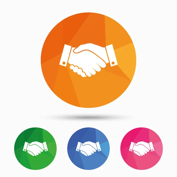 Business Handshake Sign-pictogrammen. — Stockvector