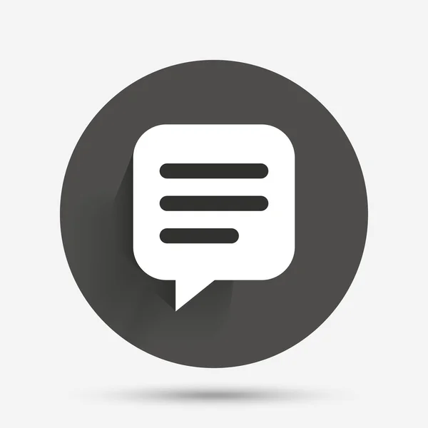 Icona segno chat. Simbolo della bolla vocale . — Vettoriale Stock