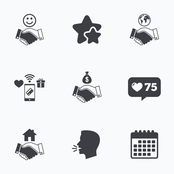  Smile happy face and house building symbols