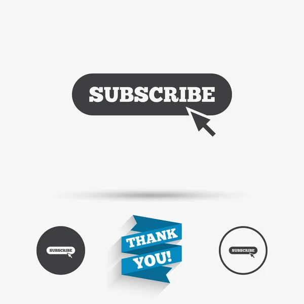 Subscribe with cursor pointer icon. Membership — Stock Vector