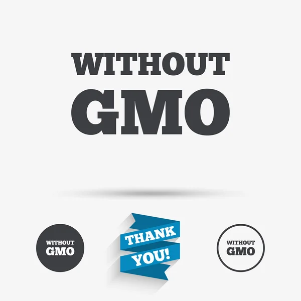 No GMO. Without gmo icons — Stock Vector