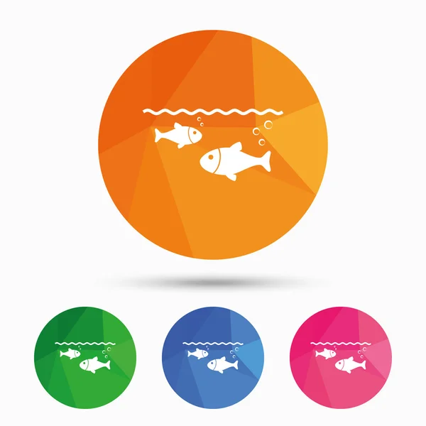 Fisch im Wasser Zeichen Symbol. Fischersymbol. — Stockvektor