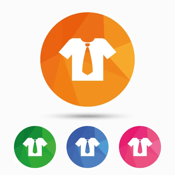 Camisa com ícone de sinal de gravata. Símbolo da roupa . — Vetor de Stock