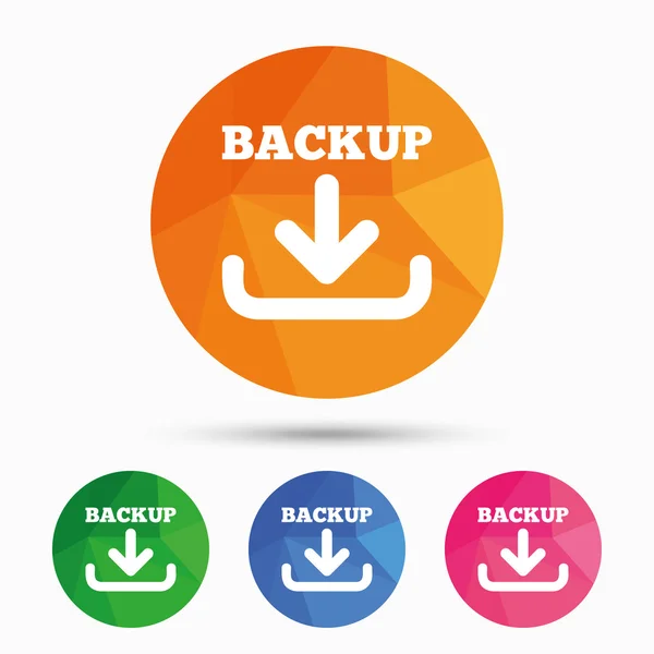 Ícone de sinal de data de backup. Símbolo de armazenamento . —  Vetores de Stock