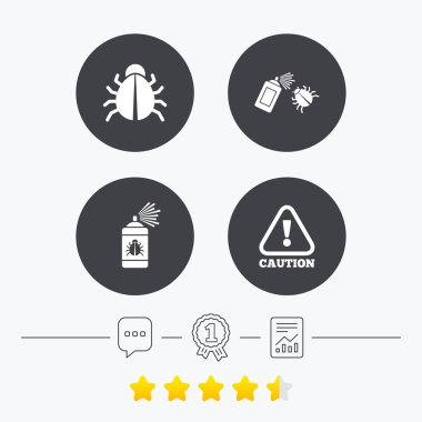 Bug disinfection, Caution icons.