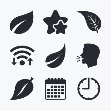 Yaprak simgesi. Taze doğal ürün 