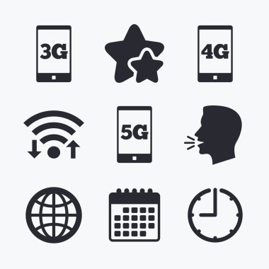 mobil telekomünikasyon simgeler.  