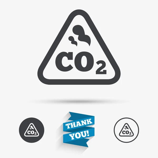 CO2 carbon dioxide formula icons — Stock Vector