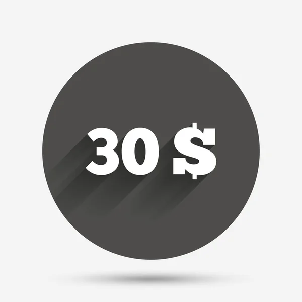 30 Dollars icône signe — Image vectorielle