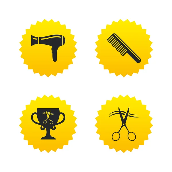 Hairdresser icons set. — Stock Vector