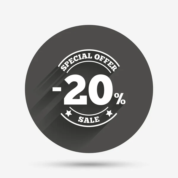 20 percent discount sign icon. — Stock Vector