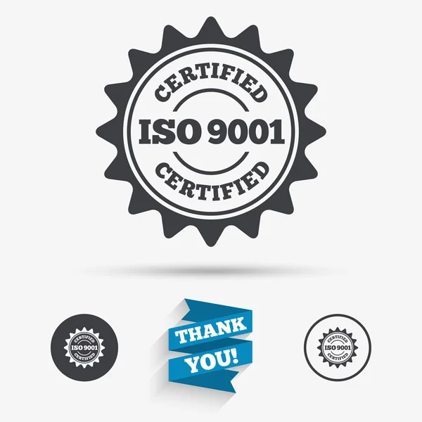 ISO 9001-certifierad tecken. — Stock vektor