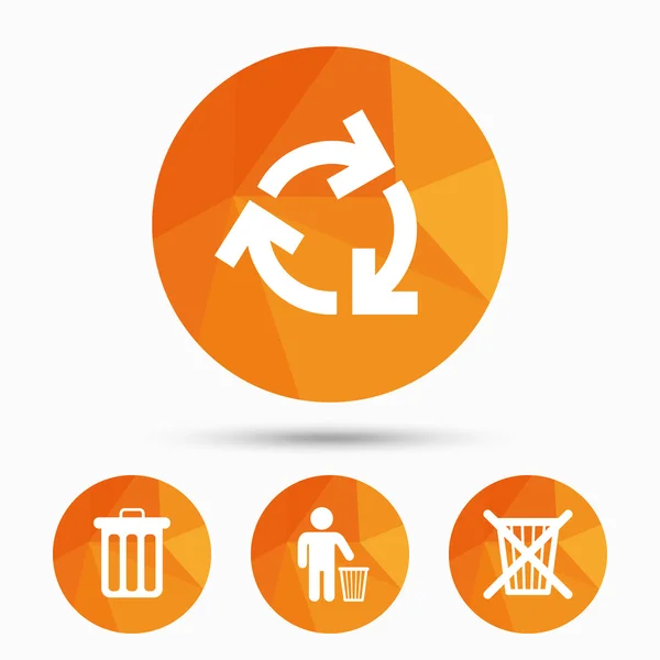 Recycle bin pictogrammen. — Stockvector